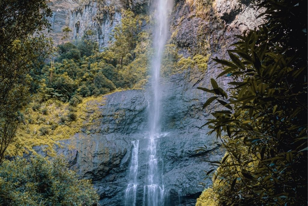 A picture of Fautaua Waterfall in Fautaua Valley.