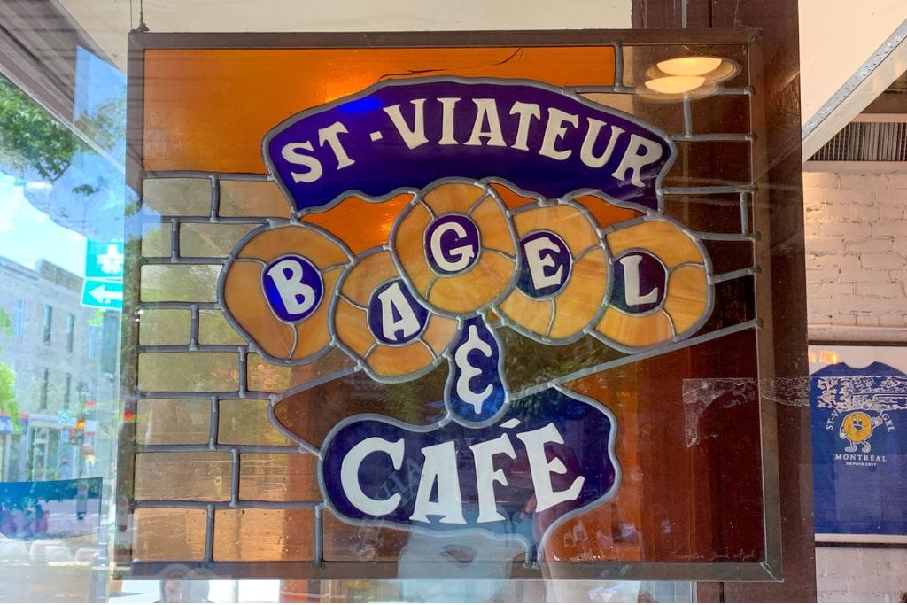 A picture of the Mont Royal location for St-Viateur Bagel and Cafe. Eat one of the famous bagels from Montreal's oldest running bagel shop!