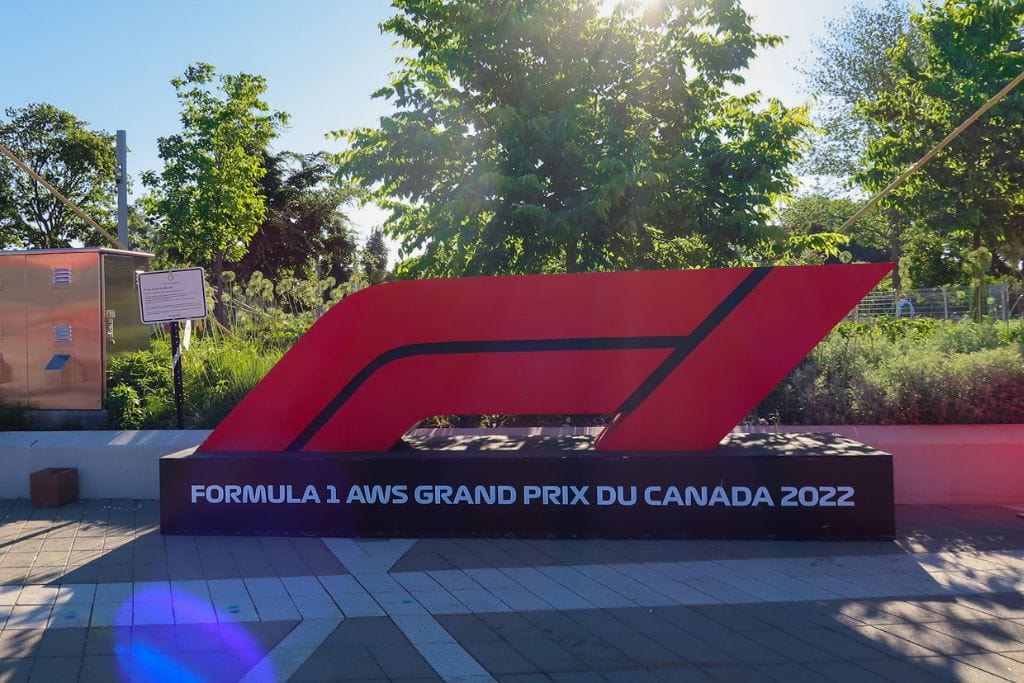 A picture of the F1 Canadian Grand Prix sign in Parc Jean Drapeau.