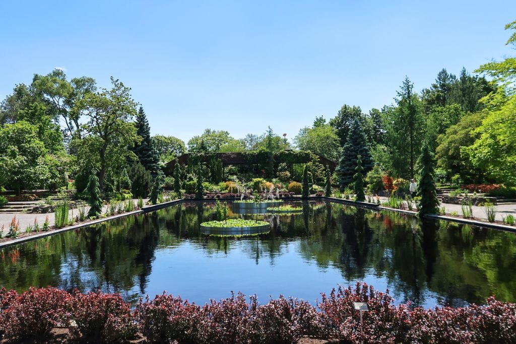 One of the beautiful landscape designs that can be seen at Montreal's Botanical Gardens. This is a place that everyone should prioritize seeing on their trip to Montreal, Canada.