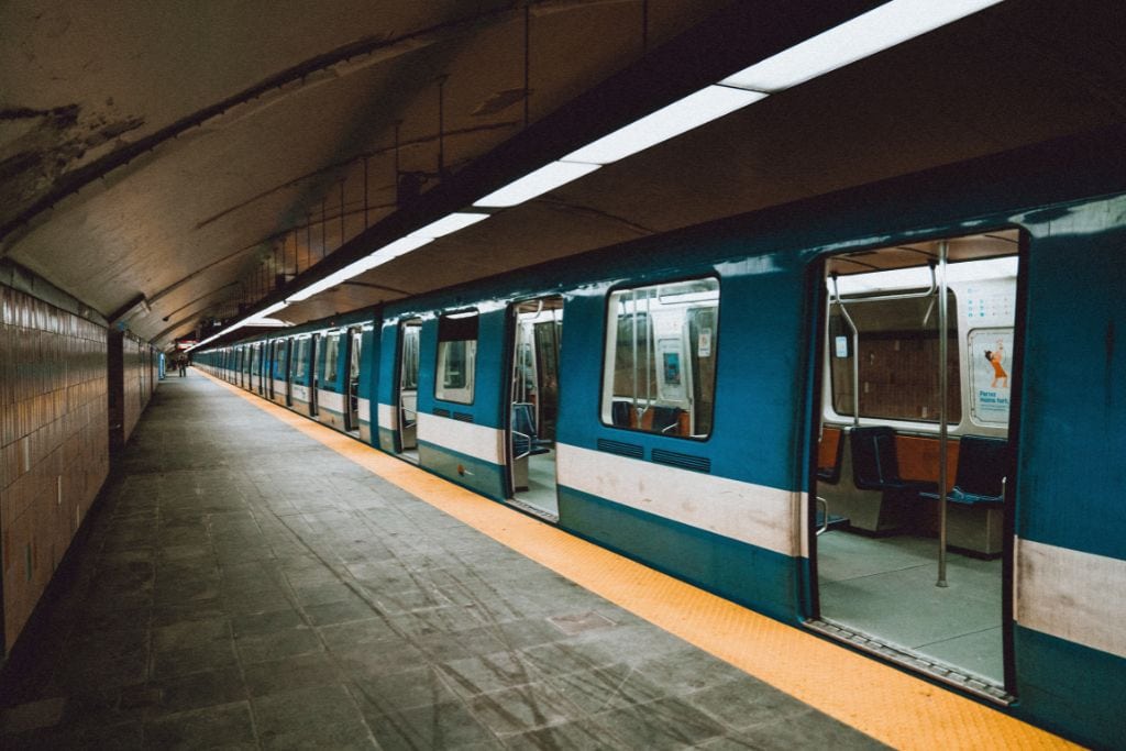 A picture of the metro in Montreal.