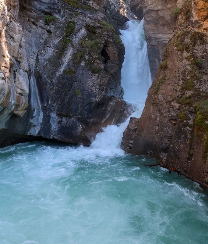 A picture of Lower Falls in Johnston Canyon, which is the first site to visit our 4-Day Banff Itinerary.