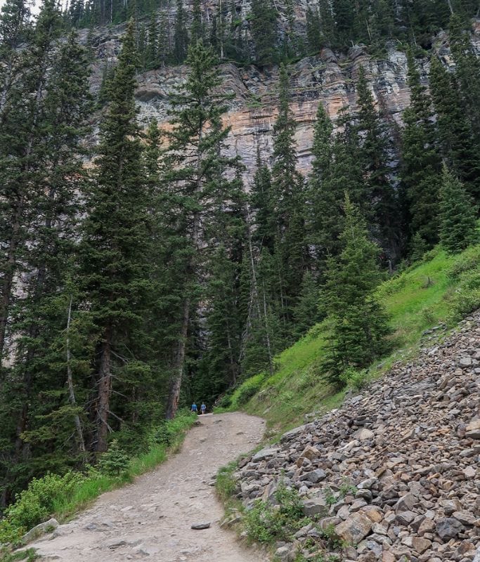 A picture of one of the trails that starts on the backside of Lake Louise. This is where the trailhead to Lake Agnes Tea House.