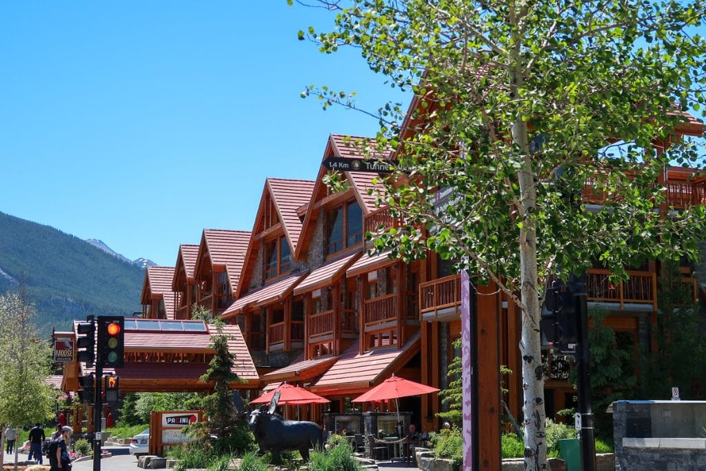 A picture of one of the hotels located along Banff Avenue, which is the heart of Banff town.