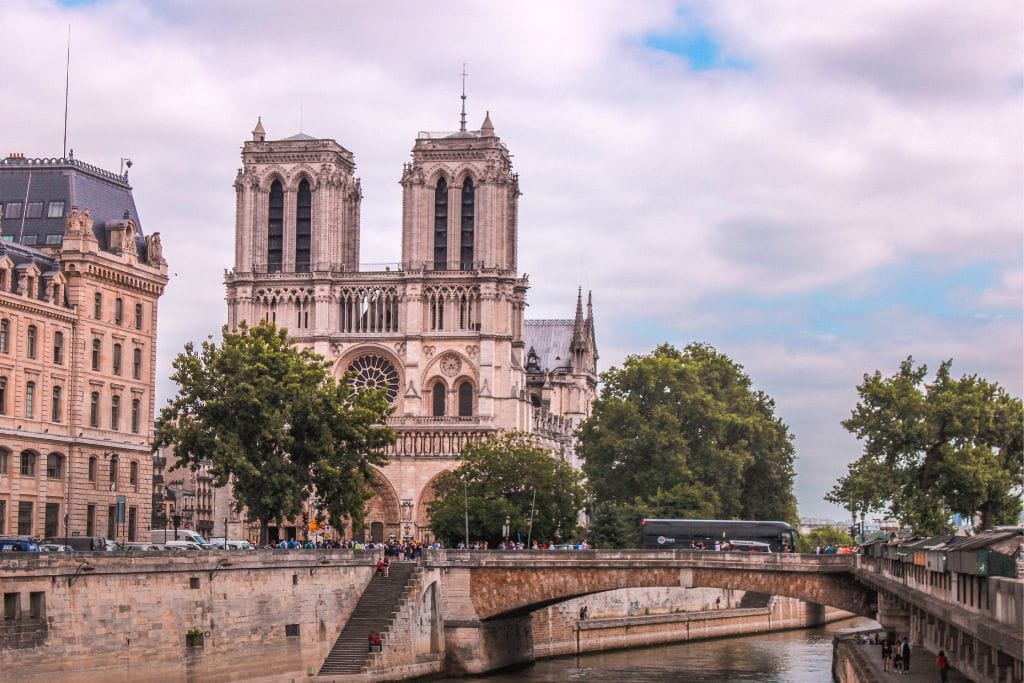 A picture of the famous Notre Dame Cathedral. Appreciating such a historic landmark up close is one of the many reasons why Paris is worth visiting.