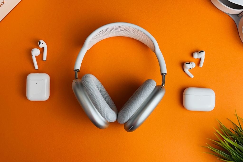 A picture of various wireless headphones by Apple. A valuable tip for first time flyers is to always bring headphones to minimize external noises.