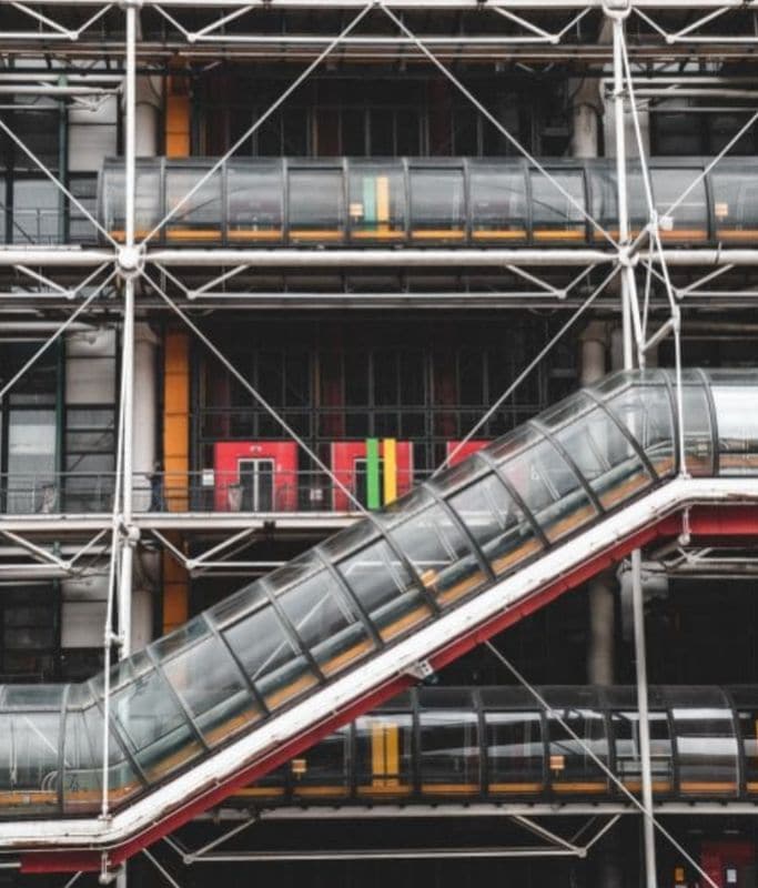 A picture of the striking architecture of the Centre Pompidou. 