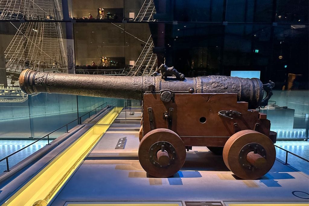 A picture of of the canons that was on board the Vasa. Witnessing some of the tens of thousands of artifacts that were found on and around the Vasa makes the museum so spectacles and worth it. 