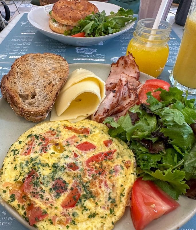 A picture of my breakfast at Garden Cafe in Nice