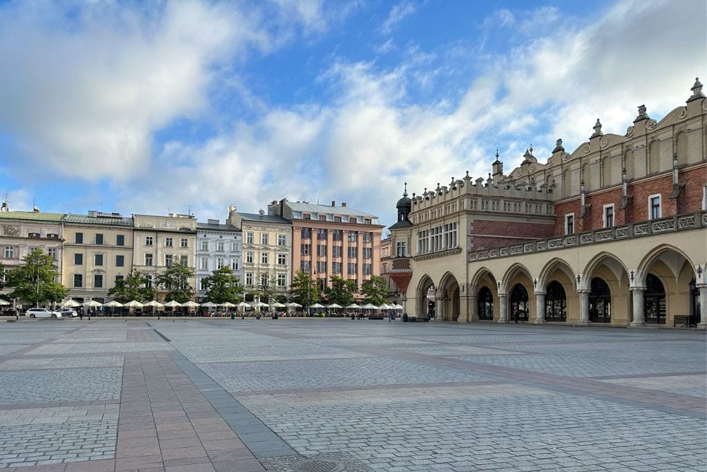 A picture of the main square in Krakow. 