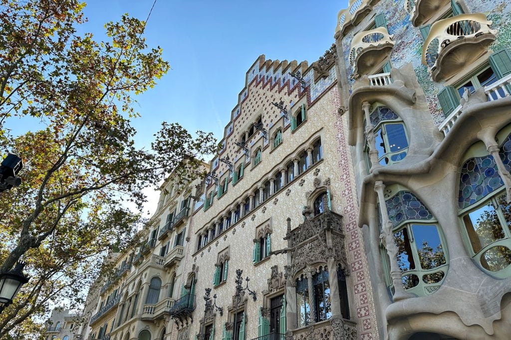 A picture of Casa Amatller, which is to the left of Casa Batlló. Walking down Passeig de Gràcia is worth it to see the different façades on Casa Batlló and the other modernista houses.