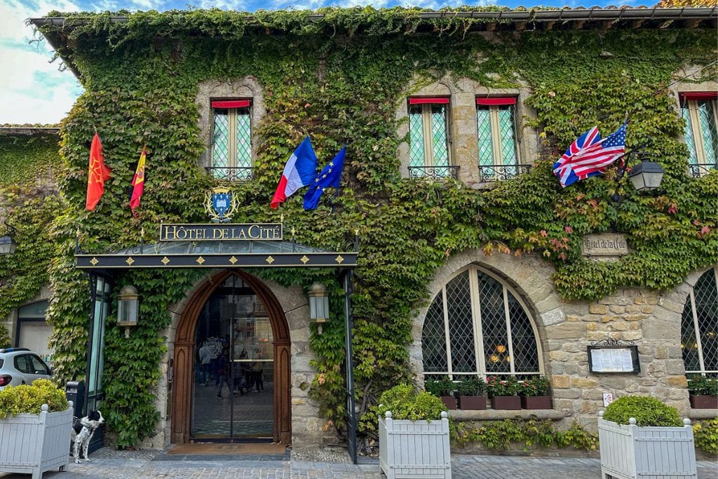 A picture of the Hotel de la Cite, which is one of the best places to stay in Carcassonne.