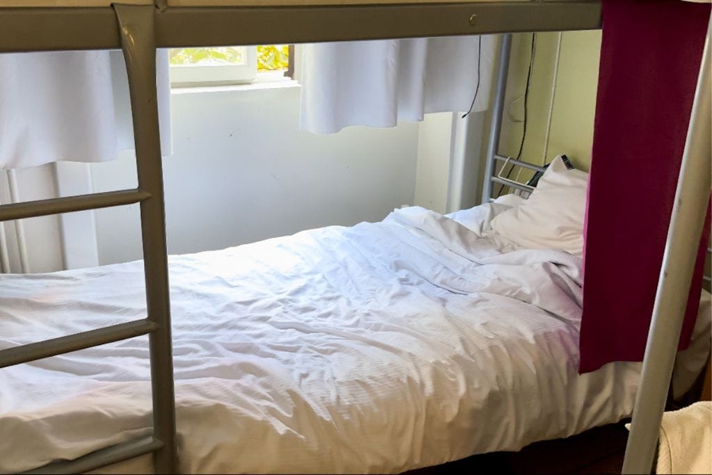 A picture of Kristin's bed at Castanea Old Town Hostel Stockholm. It was veery comfortable and warm!