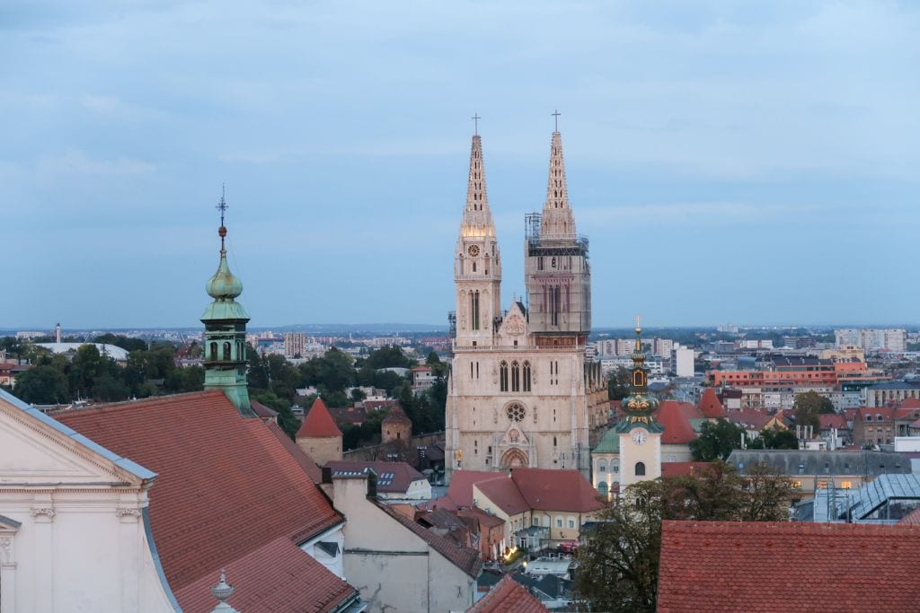 A picture of Zagreb Cathedral. Of course, I suggest viewing the cathedral up close at some point during your 3 Days in Zagreb Croatia!