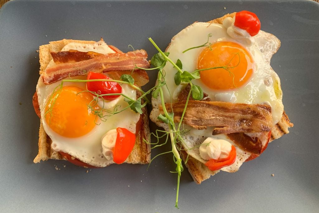 A picture of the toast and eggs that Kristin ate at Otto and Frank. If you are looking for breakfast spots to eat at during your 3 day stay, check out this great place in Zagreb!