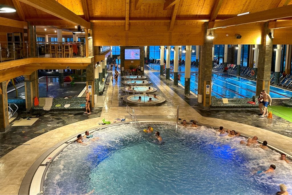 A picture of the inside of the Chocholow thermal baths, which are about half an hour away from Zakopane.