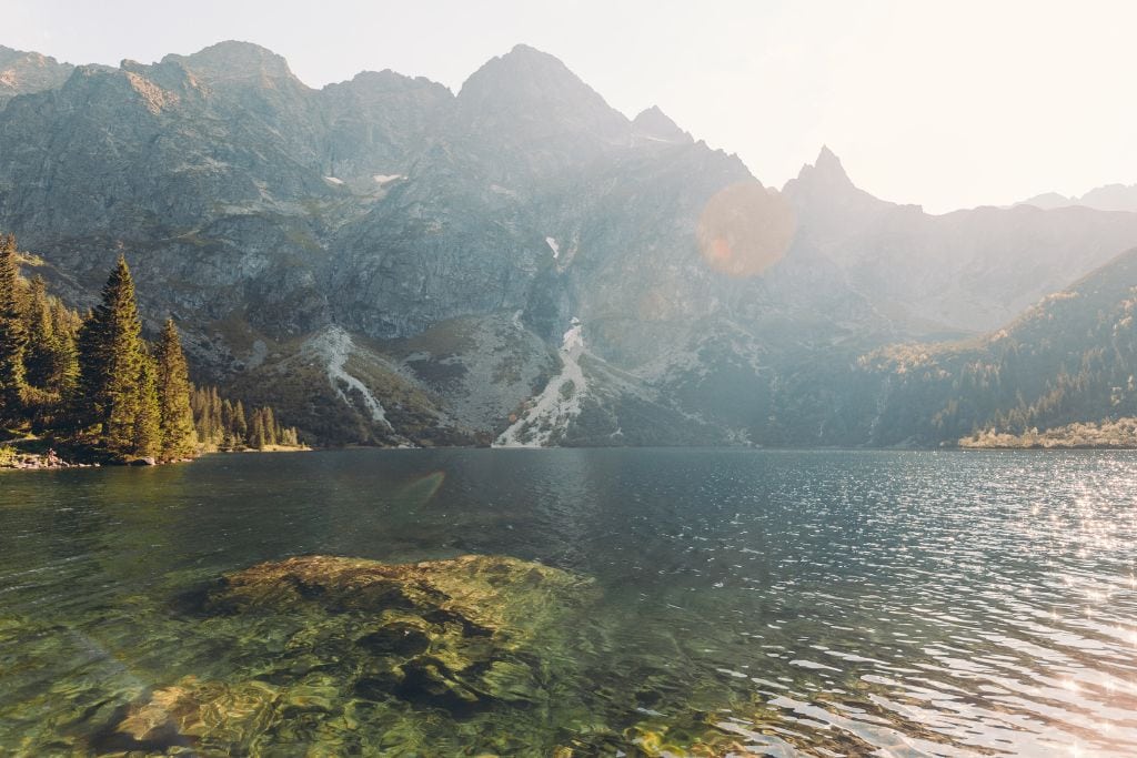 A picture of a lake in the Tatra Mountains. 