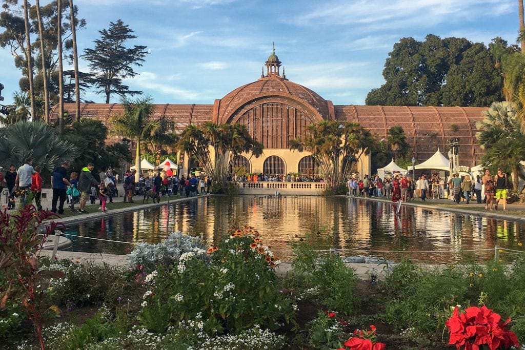 A picture of the iconic building in Balboa Park. Walking around Balboa Parks many attractions, museums, and gardens is a crowd favorite activity in San Diego.