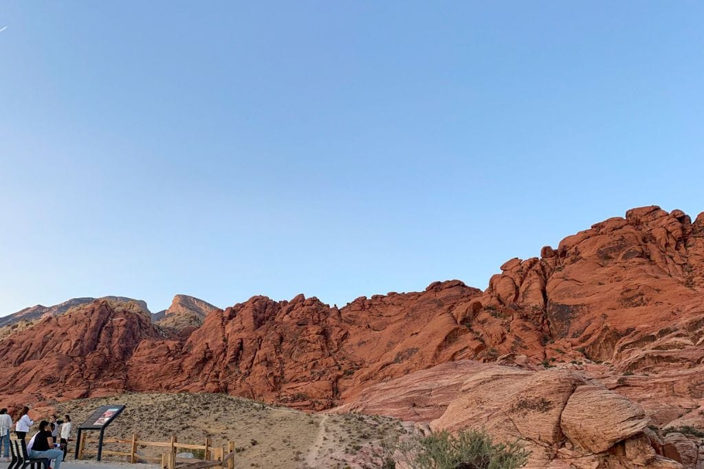 A picture of the red rocks  seen at the beginning of the hiking trails.