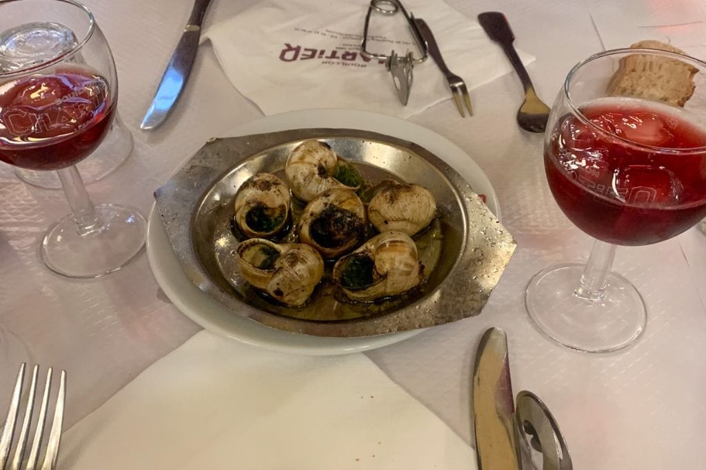 A picture of escargot I ordered for dinner. Part of avoiding Paris syndrome is knowing that dinner may happens later than what you're used to.