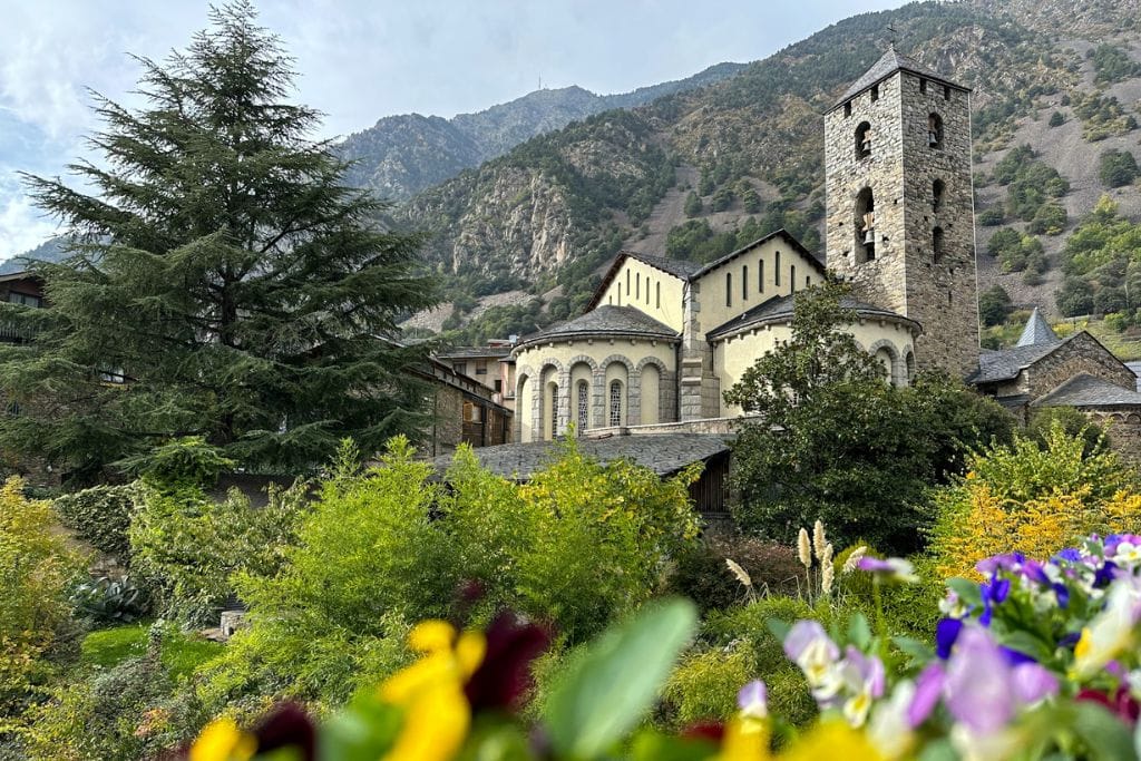 A picture of the outside of St. Esteve Church of Andorra. This is an absolute must during your day trip from Barcelona to Andorra as it's one of the most important buildings in the country.