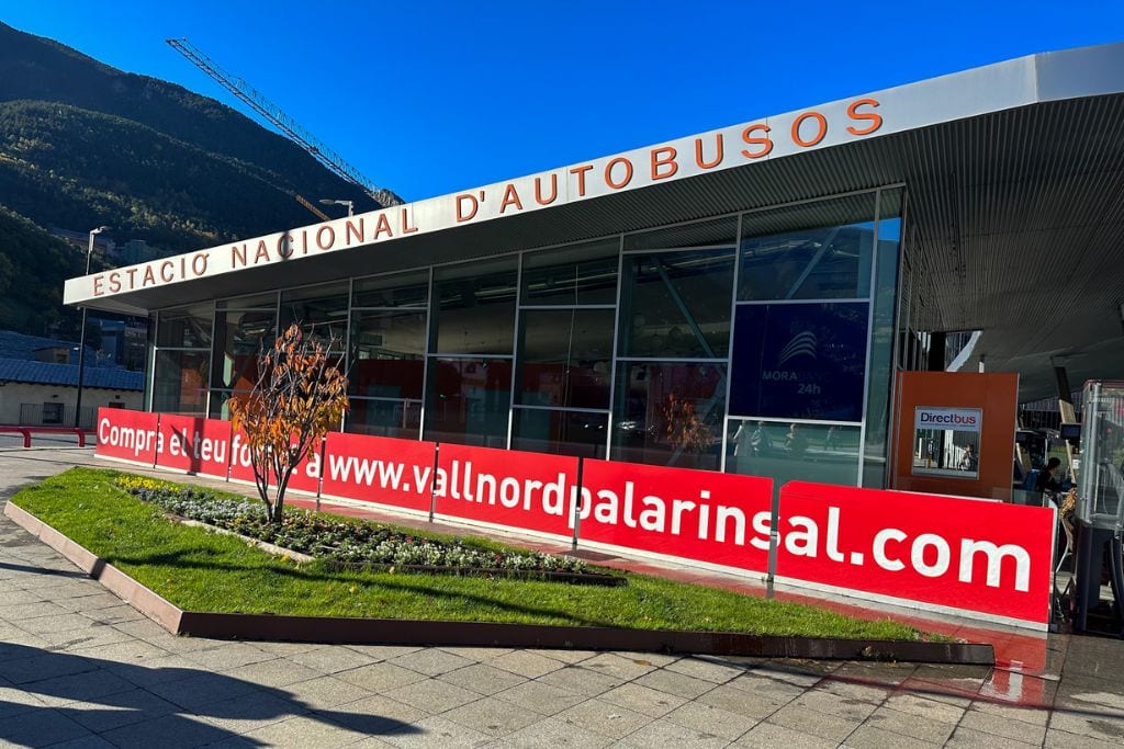 A picture of the bus station in Andorra la Vella. If you want more independence during your day trip from Barcelona to Andorra, travel via bus.