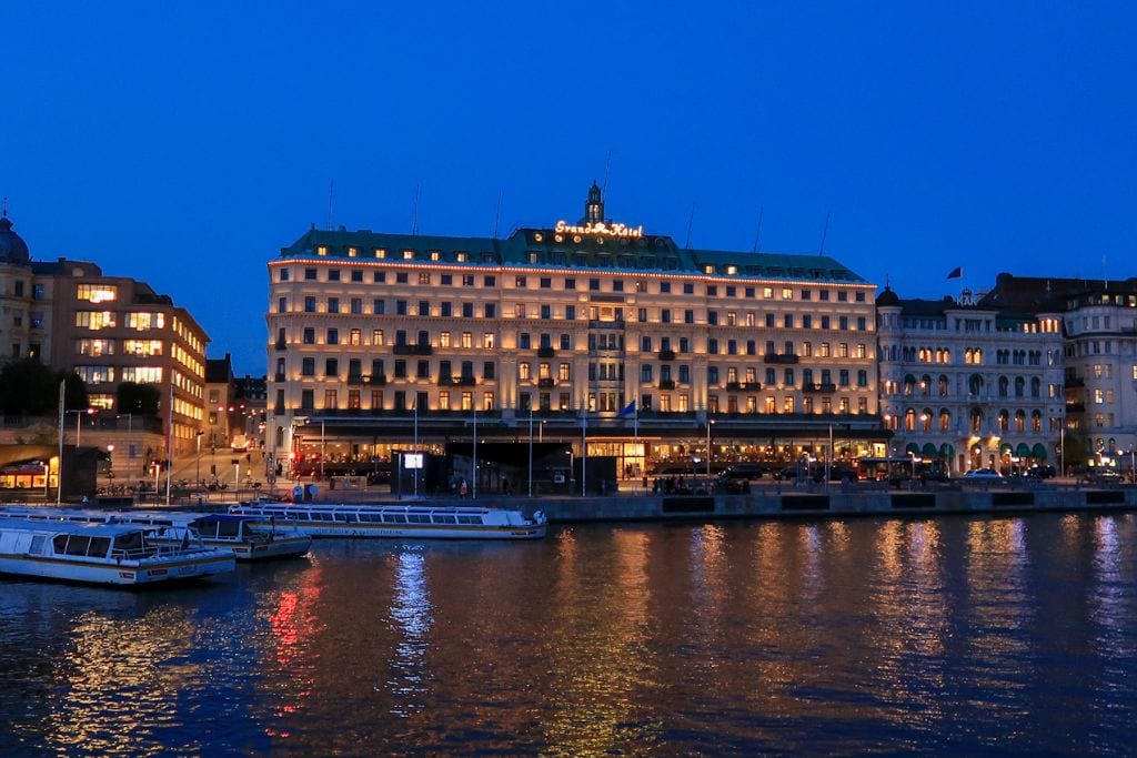 A picture of the Grand Hotel. For the utmost comfortable 3 days in Stockholm, you could stay in this glamorous 5-star hotel.