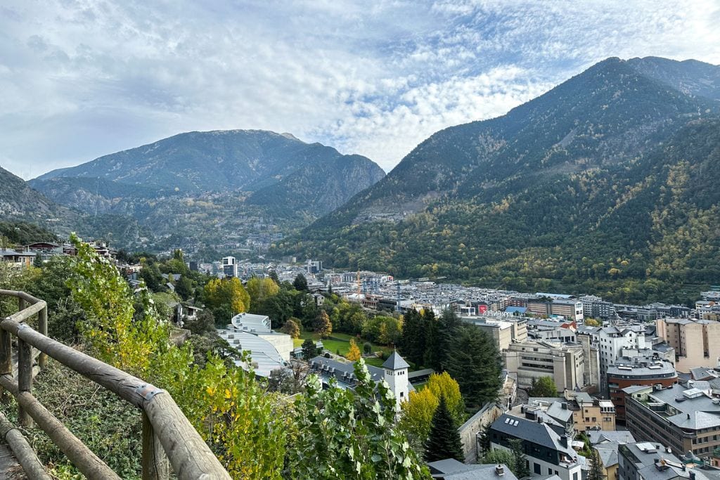 A picture of the beautiful mountains and cityscape that makes up Andorra la Vella. It's worth doing one of the Andorra Tours from Barcelona to spend a day in nature!