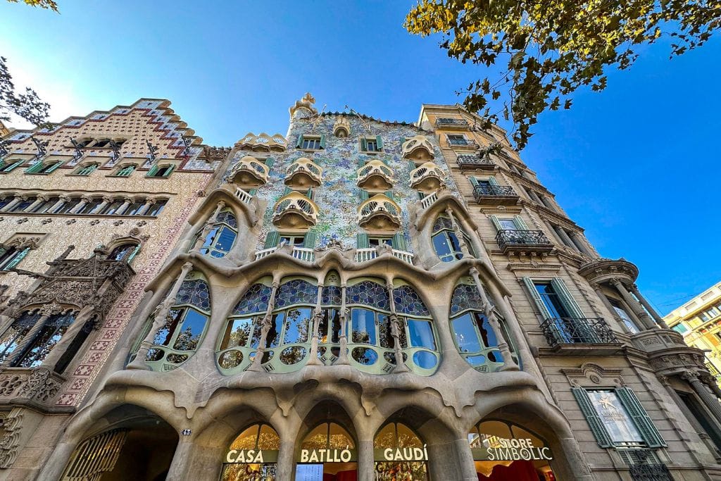 A picture of Casa Batllo, which is a famous work in Barcelona.
