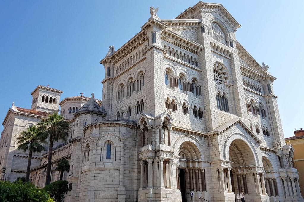 A picture of the Saint Nicholas Cathedral in Monaco. Both Nice and Monaco have a few different cathedrals.