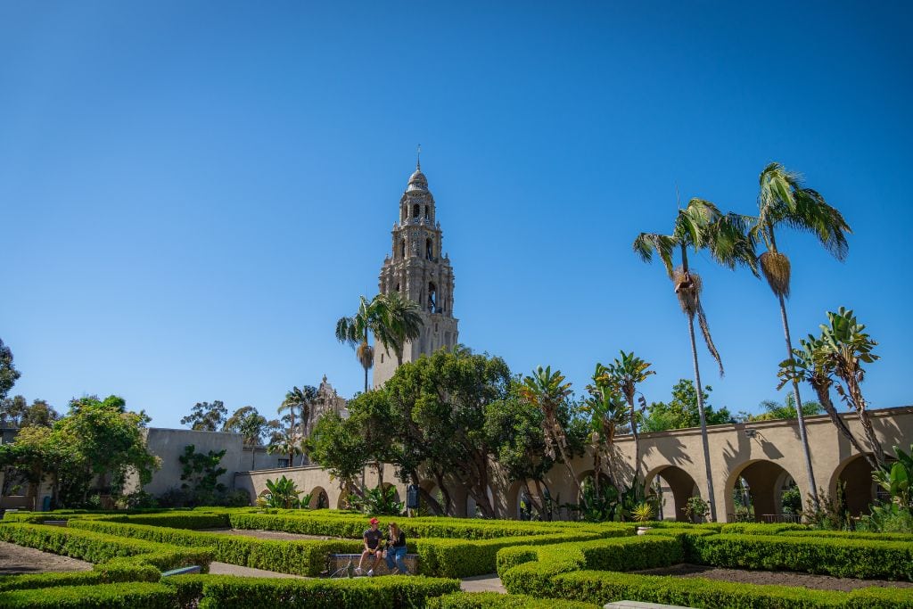 A picture of Balboa Park in San Diego on a sunny day.
