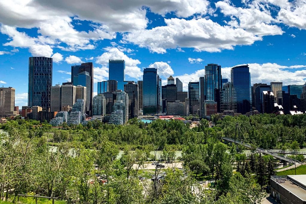 A picture of Calgary's skyline. 