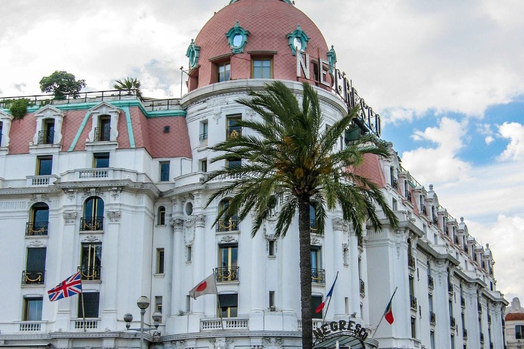 A picture of the Negresco hotel in Nice.