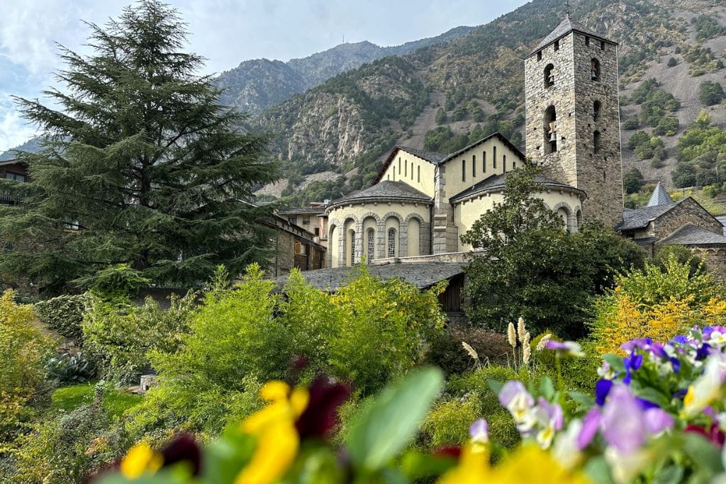 A picture of St. Esteve Church in Andorra. Part of what makes Andorra not expensive to visit is that there's lots of low cost activities to do.