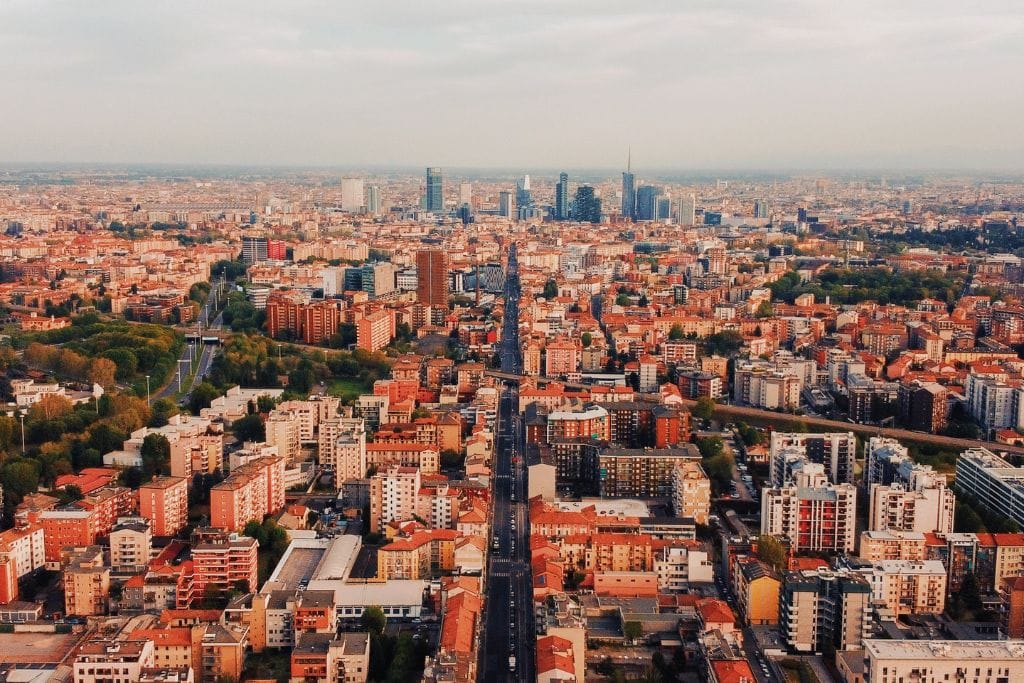 A picture of Milan from above.