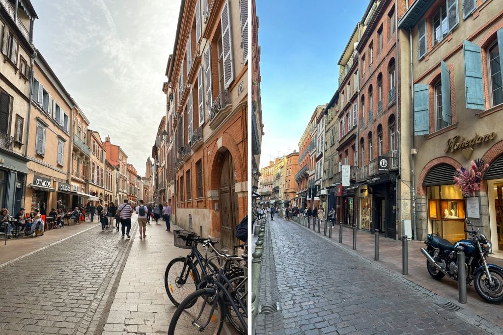 Two pictures of the pristine streets of Toulouse. After visiting Toulouse, I realized how much I appreciated the fact it was well-maintained.