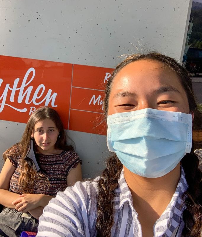 Kristin and her friend right after paragliding. Her friend had unfortunately thrown up during her flight...so be sure to take motion sickness medicine.