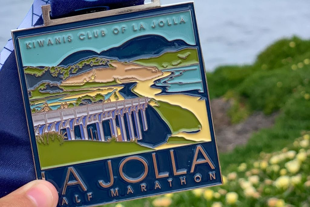 A picture of the race medal for the La Jolla Half Marathon a couple of years ago.