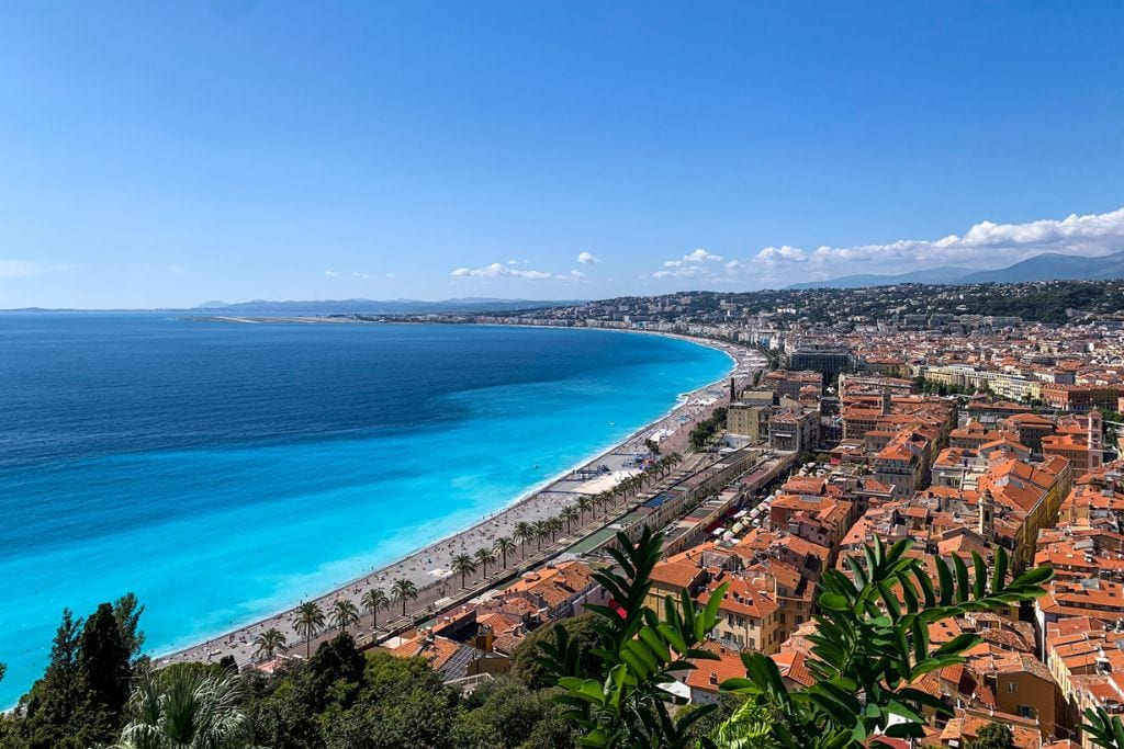 A picture of Nice's gorgeous coastline. One of the reasons Nice is perceived as being expensive to visit is because it's a popular destination for celebrities and world leaders as a summer and winter vacation destination.