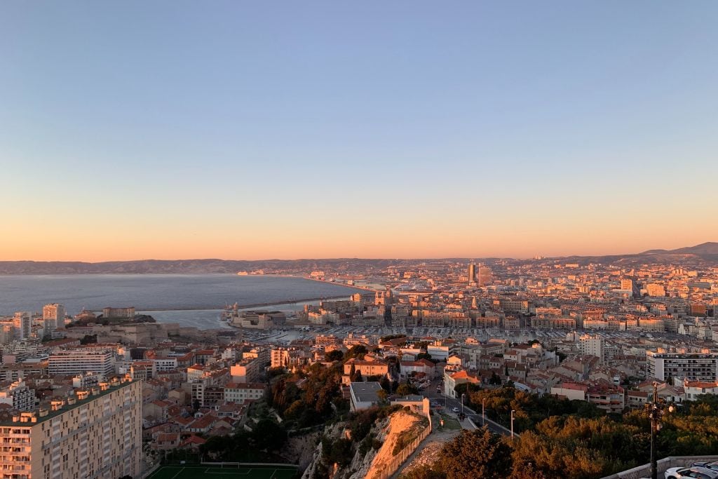 A picture of Marseille at sunset. There are a couple of Provence wine tours that leave from Marseille if you're staying here.