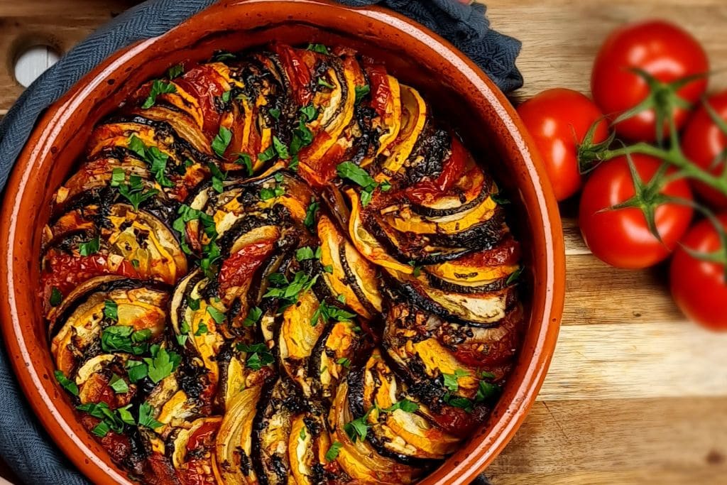 A picture of fresh ratatouille, which is another crowd favorite food as it originates from Nice France
