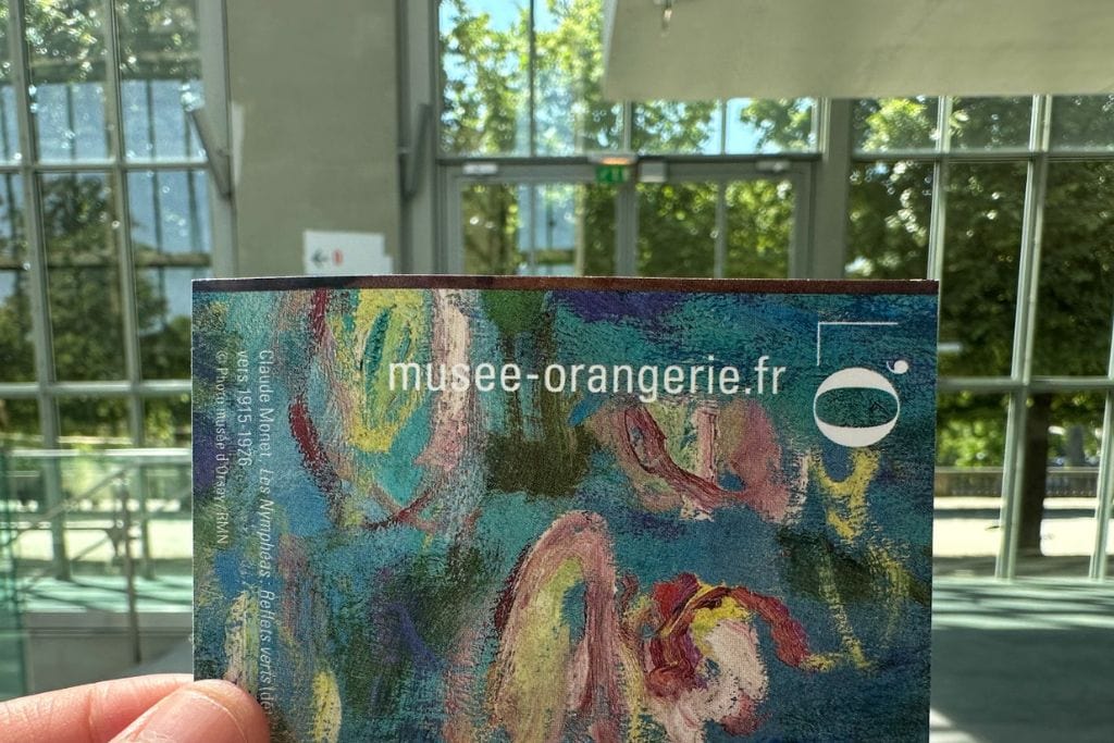 A picture of Musée de l’Orangerie entrance ticket.