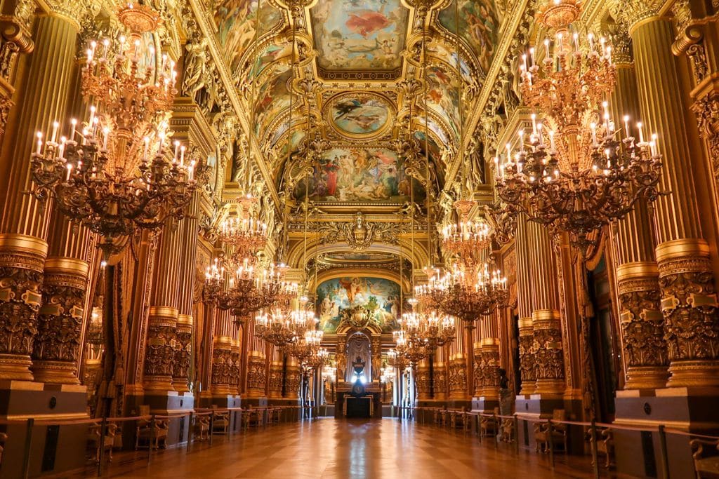 A picture of the gorgeous Palais Garnier foyer. Witnessing this magnificent space in person is one of the reasons I find the Palais Garnier to be well worth visiting. 