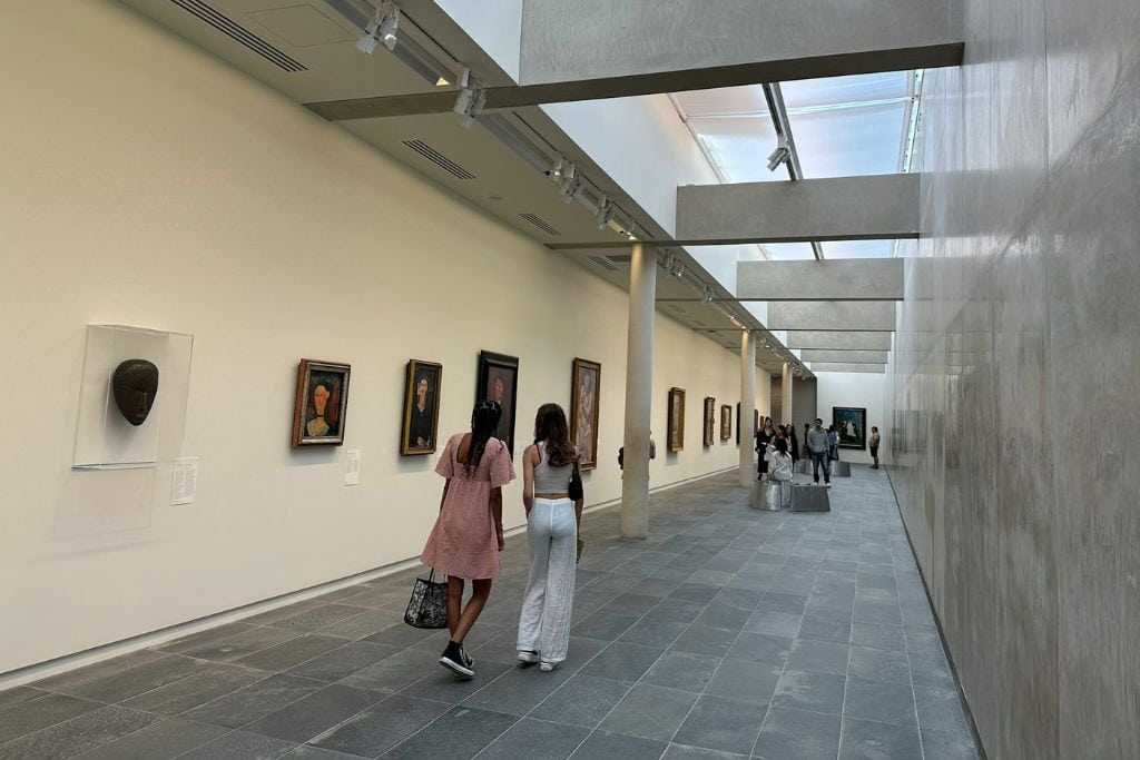 A picture of some of the paintings on Level -2 of the Musée de l'Orangerie