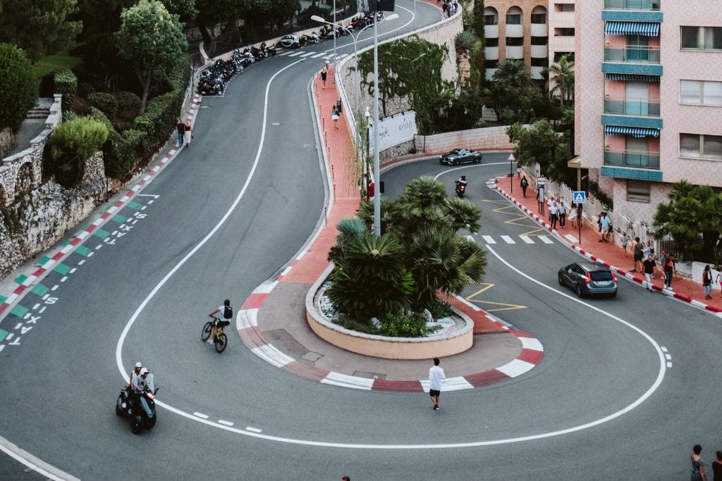 A picture of the Monaco Fairmont Hairpin from above.