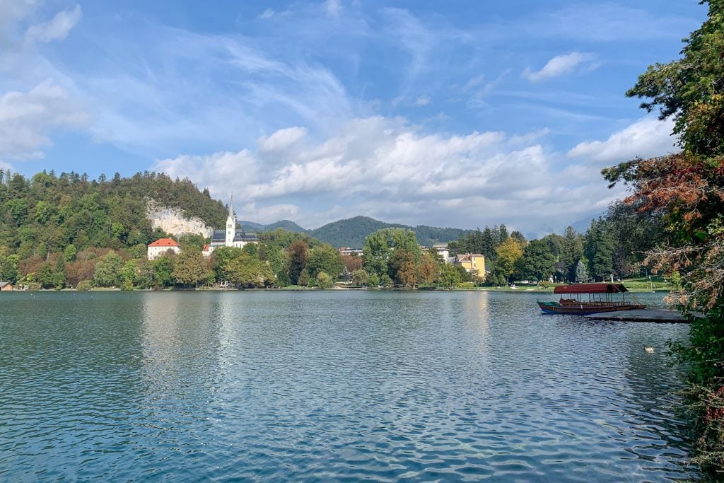 A picture of the local infrastructure around Lake Bled.