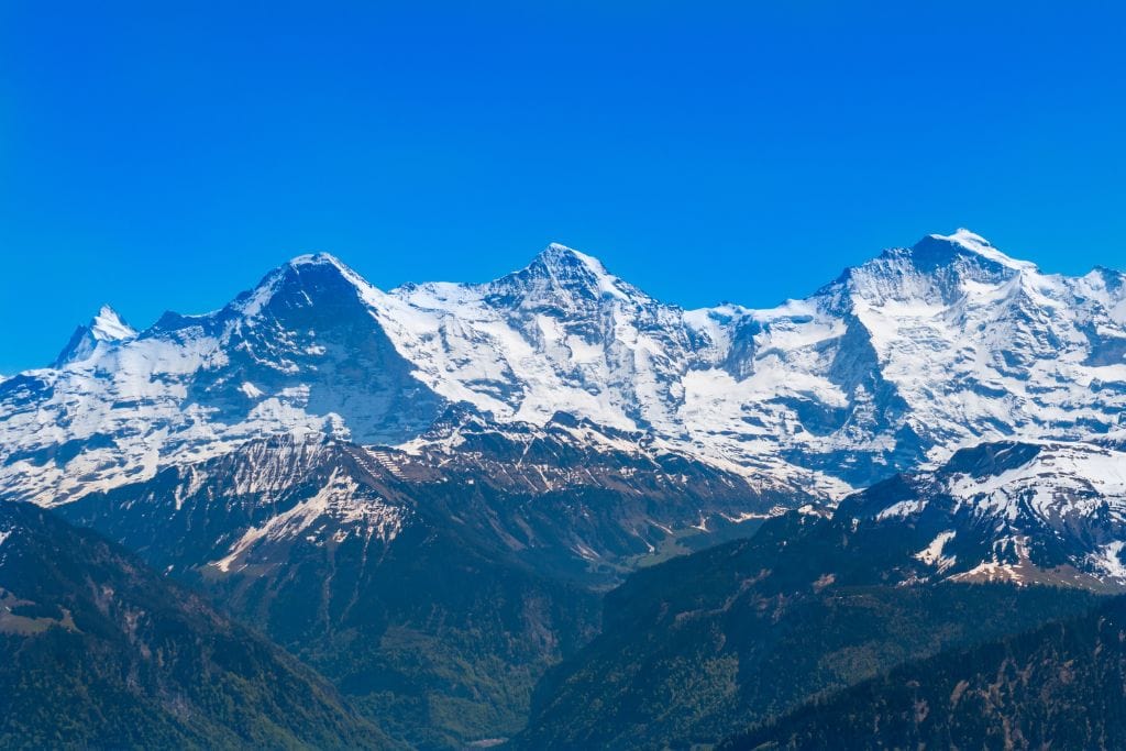 A picture of Eiger, Monch and Jungfrau.