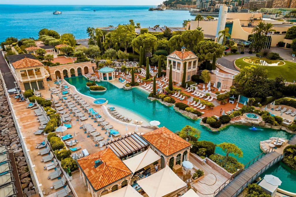 A picture of the gorgeous, sprawling lagoon at Monte Carlo Bay Hotel & Resort. This beautiful landscaping alone makes the hotel worthy or standing among the ranks of the other 5 star hotels in Monaco.