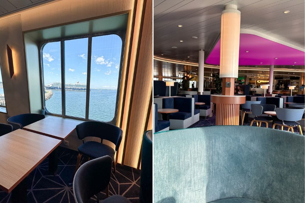 Two pictures of the interior of the Tallink cruise that goes from Helsinki to Tallinn