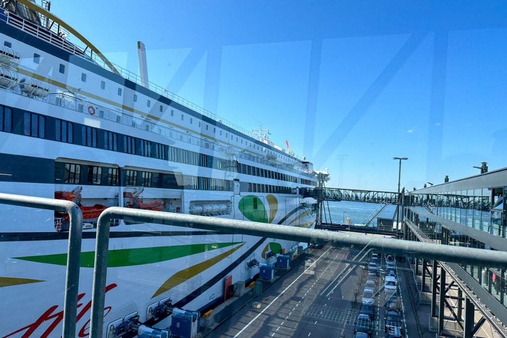 A picture of the outside of the Tallink cruise ship.